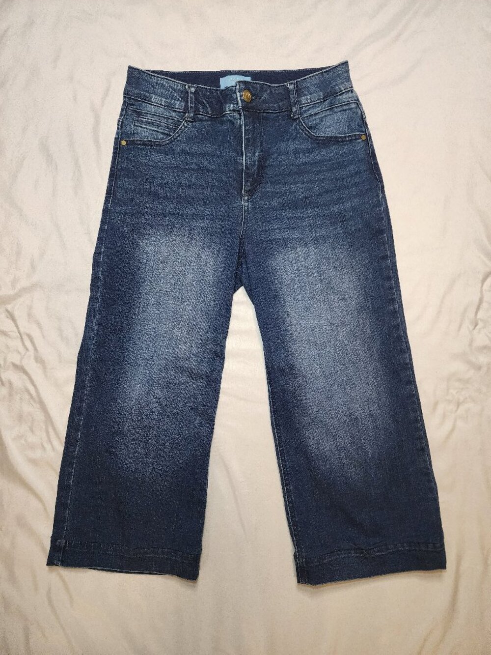Draper James RSVP Blue Cropped Wide Leg Jeans Size 8